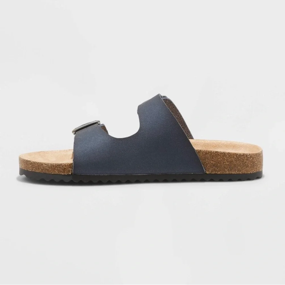 Kids' Drew Slip-On Footbed Sandals - Cat & Jack™m Navy Size 13